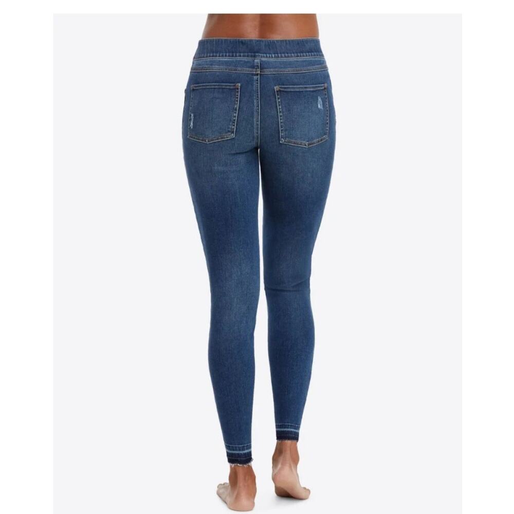 Spanx Distressed Denim Legging Medium Wash Blue NWT - Picture 3 of 8